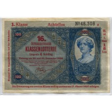 AUSTRIA 1926 CON RESELLO LOTERIA BILLETE EN BUEN ESTADO RARO